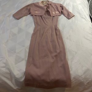 Real vintage pink dress and jacket set